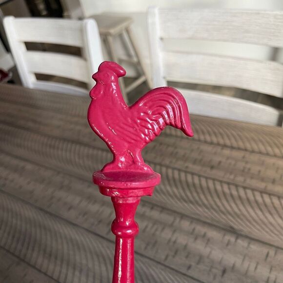 Grant Howard Cast Iron Red Rooster Paper Towel holder - Picture 8 of 11